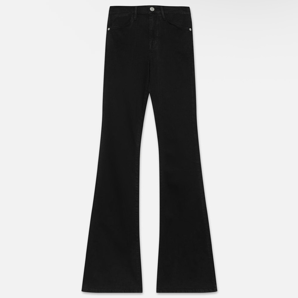 FRAME Denim Le High Flare Jeans in Film Noir